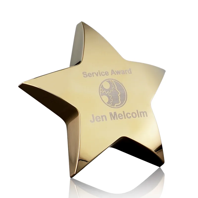 Standing Star Paperweight, Gold