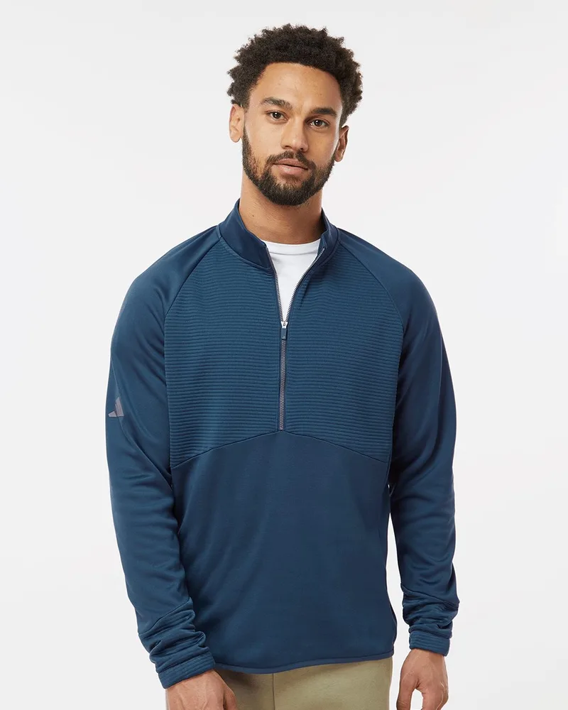 Adidas® Men's Performance Quarter-Zip Pullover Shirt view 2