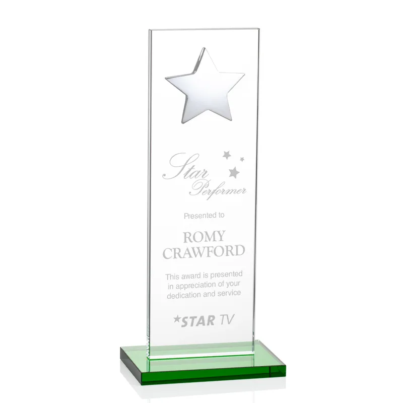 Silver Star, Green, 3" x 9" x 0.375"