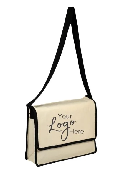 Messenger Bag w/Binding Flap & 3" Gusset (13"x13"x3")