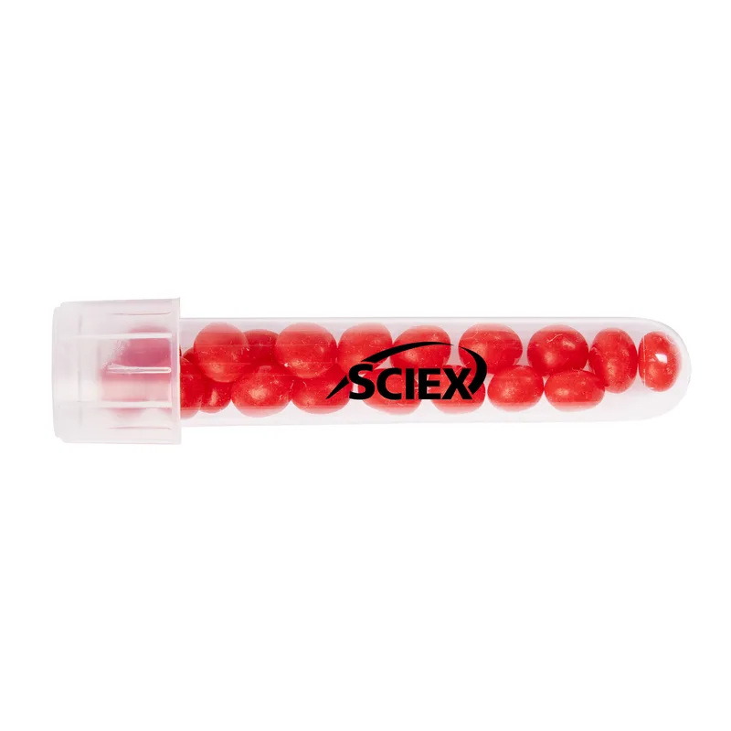Plastic Test Tube Filled w/ Red Hots Candy (5/8"x3 7/8") view 3