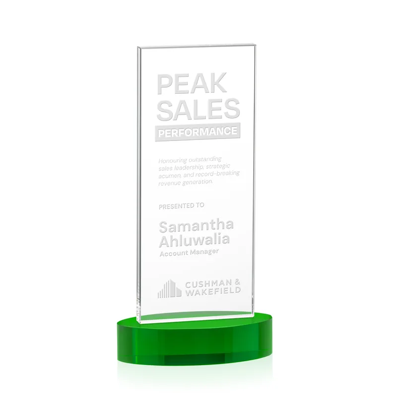 Deep Etch, Alberton base, Green, 4" x 8" x 2.5"