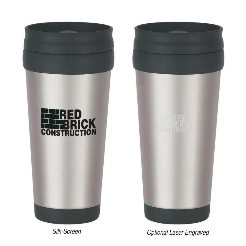 16 Oz. Stainless Steel Slide Action Travel Tumbler view 2