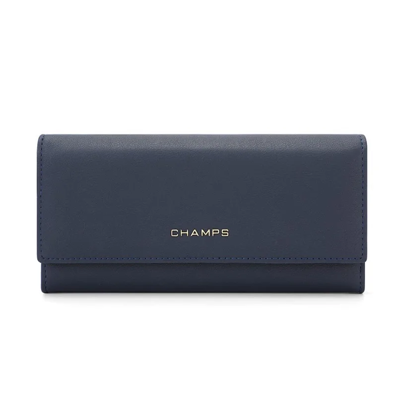 Champs Luggage Navy Rfid Trifold Wallet Size 4"X7.5"X1"