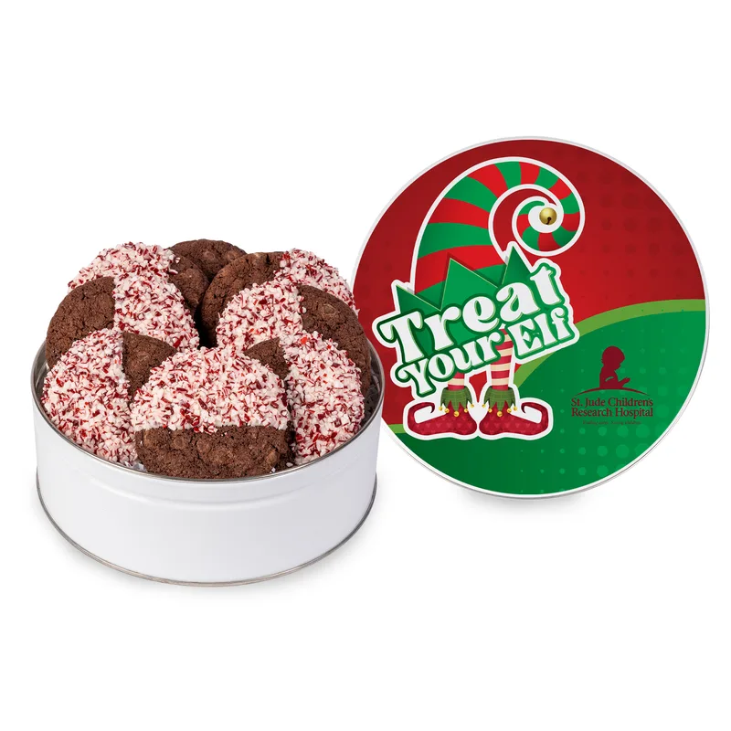 Crushed Peppermint Chocolate French Sable Cookie in Gift Tin view 2