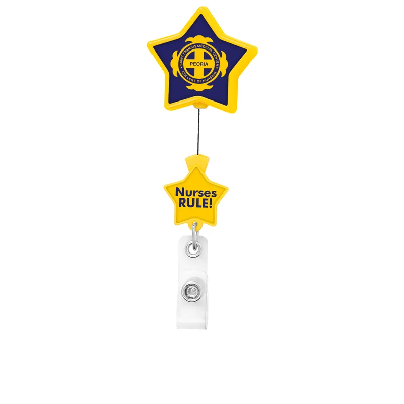 Double Up Star Retractable Badge Reel view 6