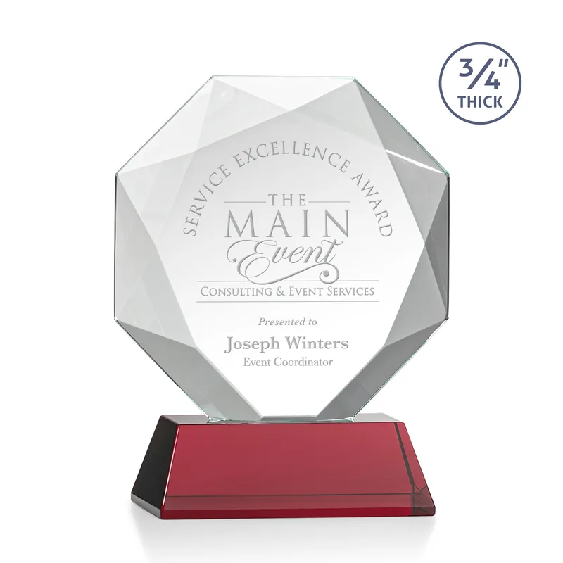 Deep Etch, Newhaven base, Red, 6" x 7.5" x 2"
