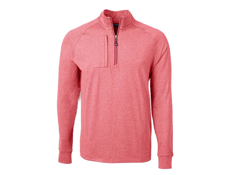 Cutter & Buck Adapt Eco Knit Heather Mens Big & Tall Quarter Zip Pullover view 5