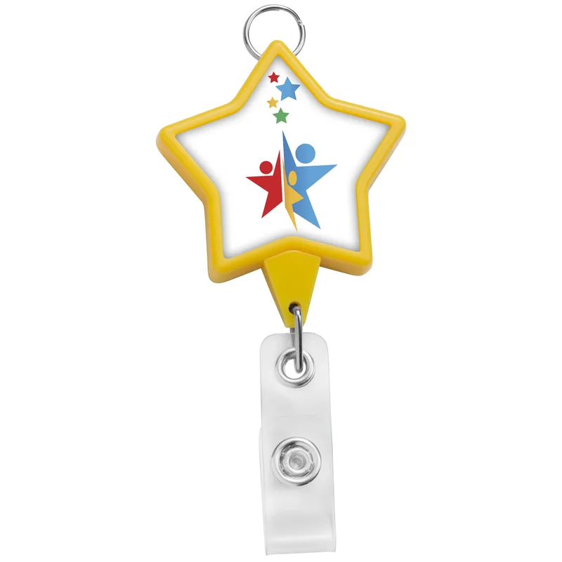 Jumbo Star Retractable Badge Reel w/lanyard attachment view 4