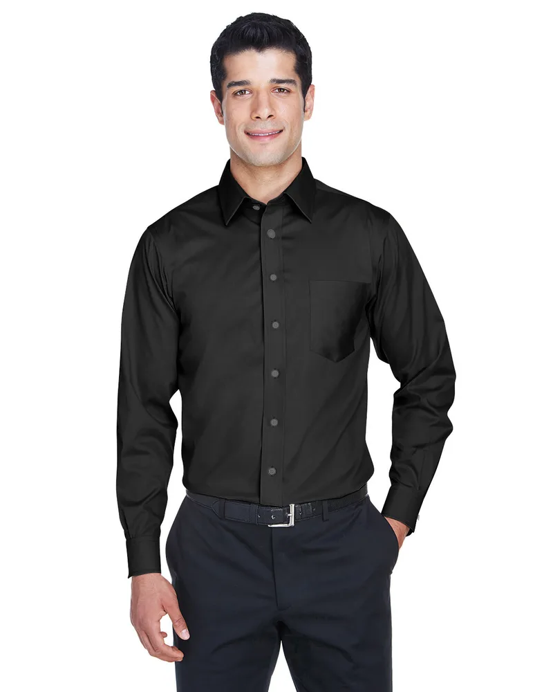 Devon and Jones® Men's Crown Collection® Solid Stretch Twill Woven Dress Shirt