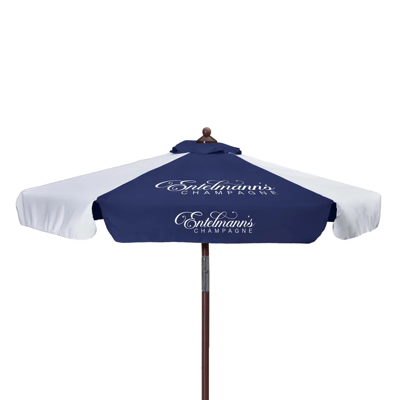 7' Wood Look Tilting Market Umbrella Kit With Valance 2 Imp view 2
