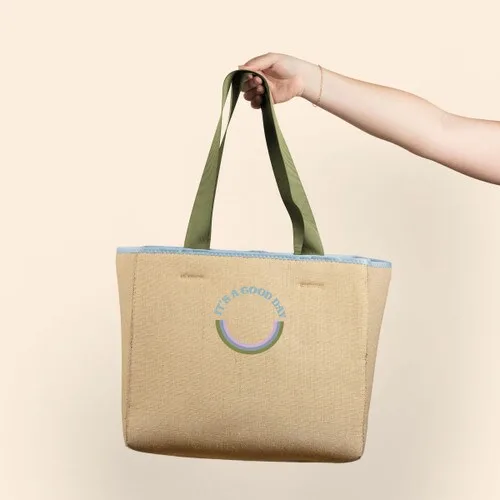 Burlap Beige Logo Lifestyle