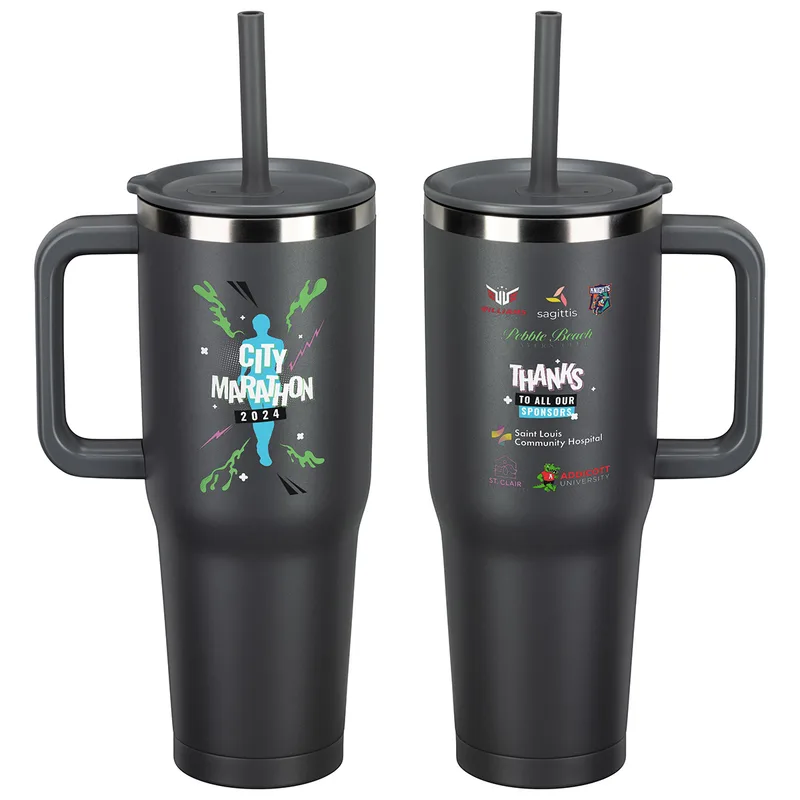 SENSO® Summit 40 oz Insulated Stainless Steel Travel Mug with Press-In Str view 7