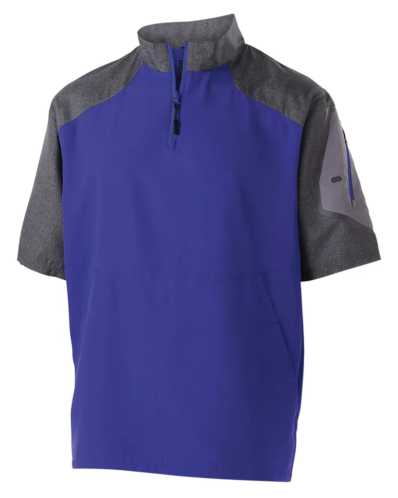 Holloway Unisex Ultra-Lightweight Aero-Tec™ Raider Short-Sleeve Warm-Up Pullover view 5