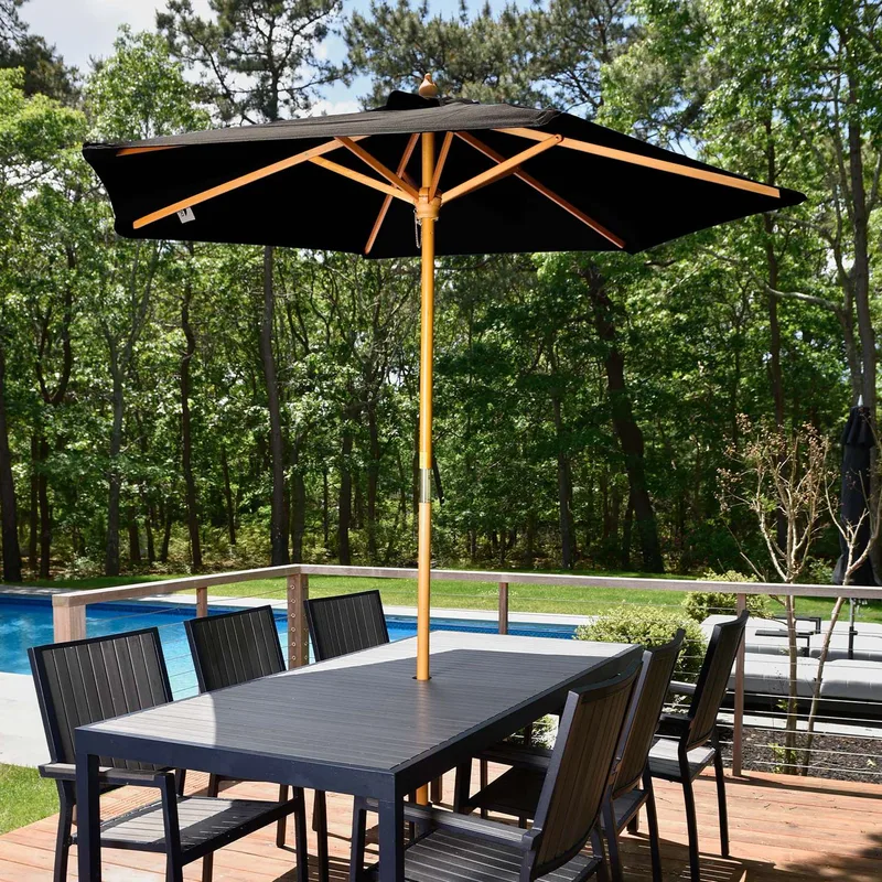 7' Wood Market Umbrella Kit (1 Imprint) view 2