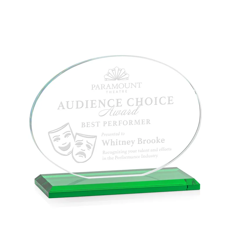 Deep Etch, Horizontal, Green, 8" x 6" x 3"