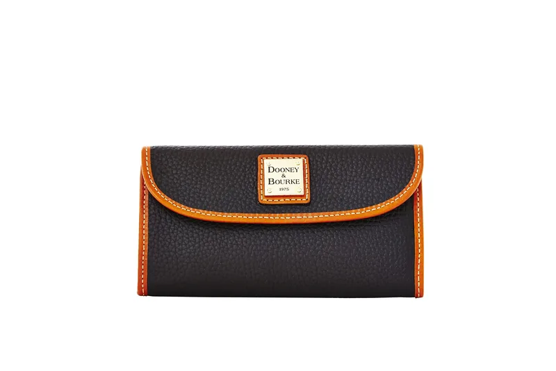 Dooney & Bourke Pebble Grain Continental Clutch - Black/Tan