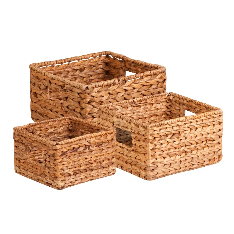 Honey-Can-Do 3Pc Natural Water Hyacinth Nested Baskets
