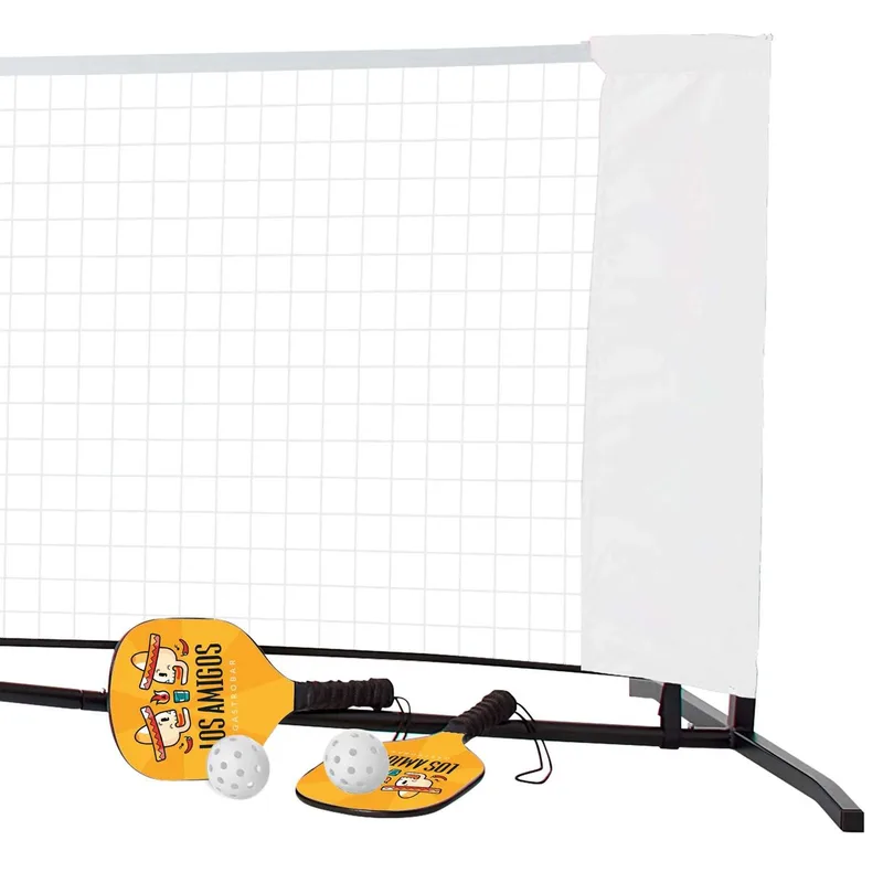Pickleball Set with Net, Single-Sided Paddles view 4