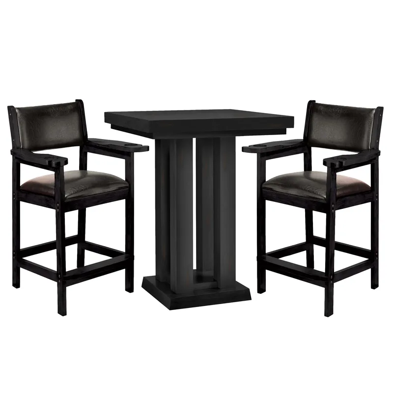 Escalade Sports American Heritage - Alta Pub Table & Spectator Chair Set - Peppercorn