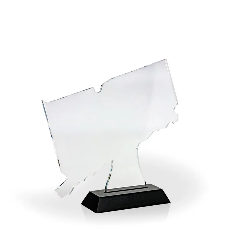 Connecticut Award with Black Wood Base - Engraved view 2