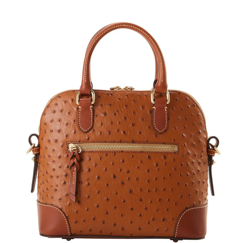 Dooney & Bourke Caramel Ostrich Domed Satchel