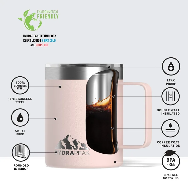 14 oz Hydrapeak® Stainless Steel Insulated Camping Mug view 3