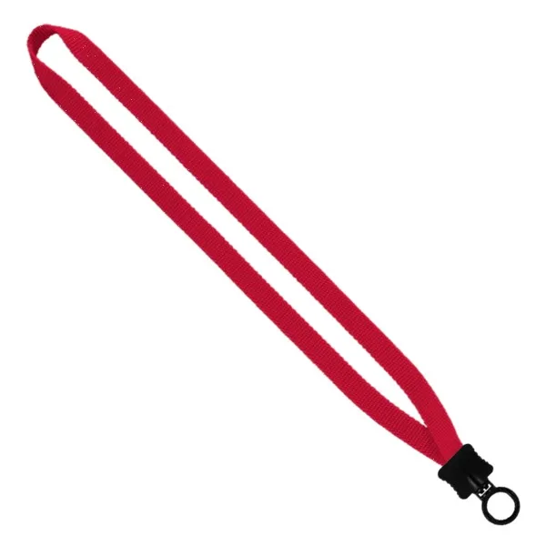 1/2" Smooth Nylon Lanyard with Plastic Clamshell & O-Ring view 3