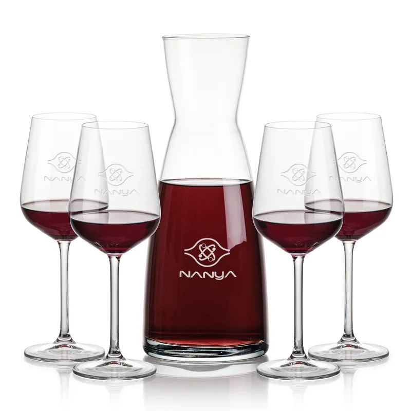 Carafe Stemmed Set, Elderwood Set, Carafe & 4 Wine