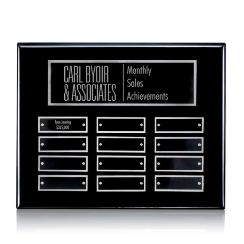 Black, Silver, 12 Plate