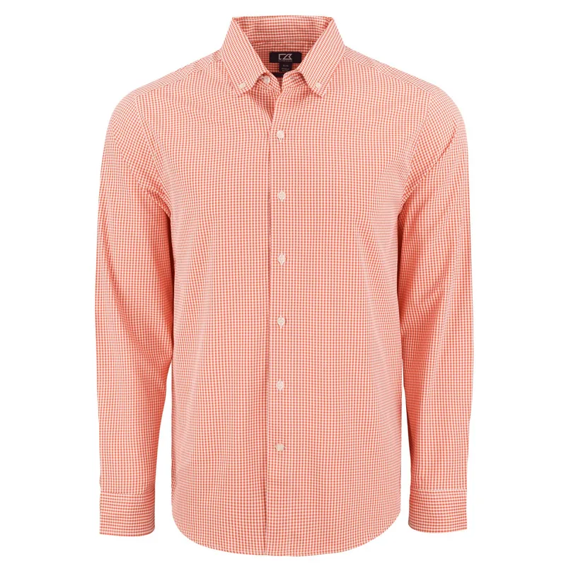 Cutter & Buck Skyline Recycled Gingham Mens Long Sleeve Button Down Dress Shirt view 4