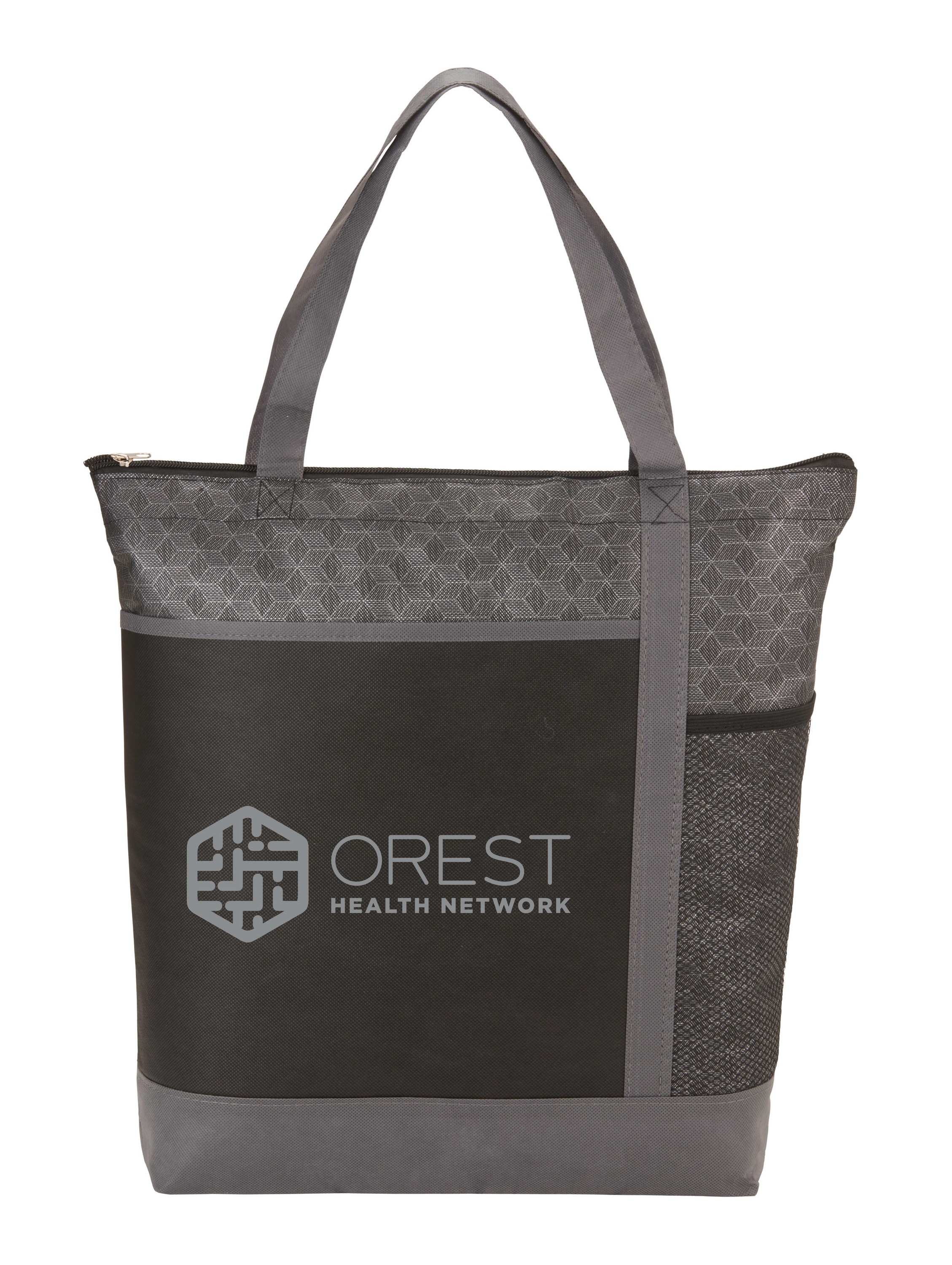 Chrome Non-Woven Zipper Convention Tote