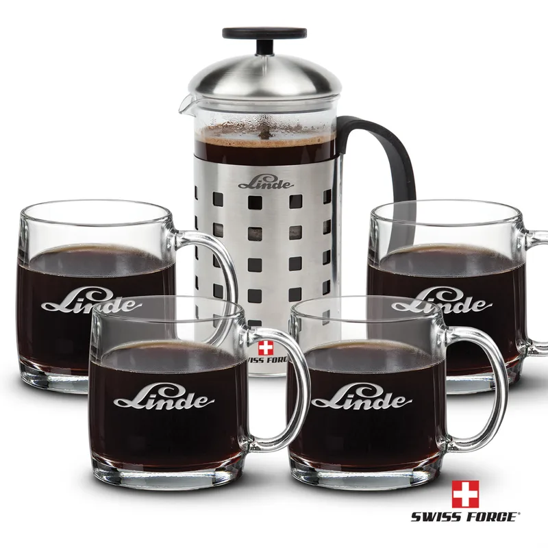 Swiss Force® Coffee Press, Grinder & Mug Set