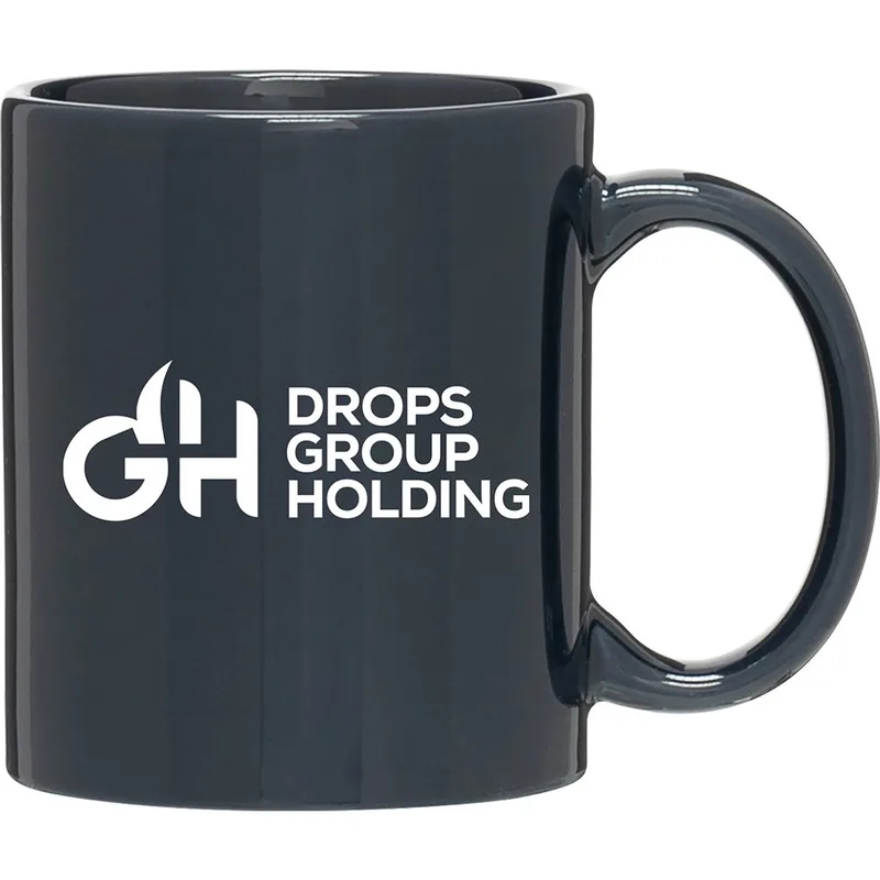 11 oz C-Handle Ceramic Mug (Navy Blue)