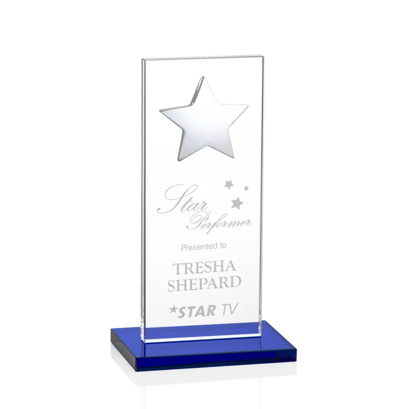 Silver Star, Blue, 3" x 7" x 0.375"