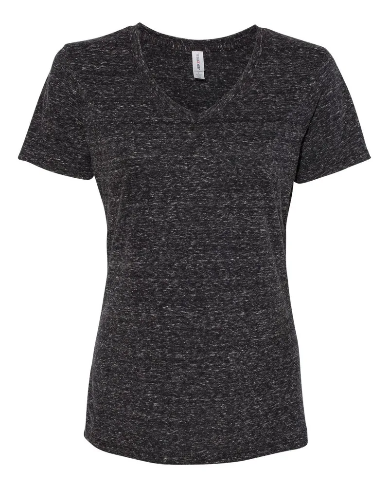 Jerzees® Women's Snow Heather Jersey V-Neck T-Shirt view 6