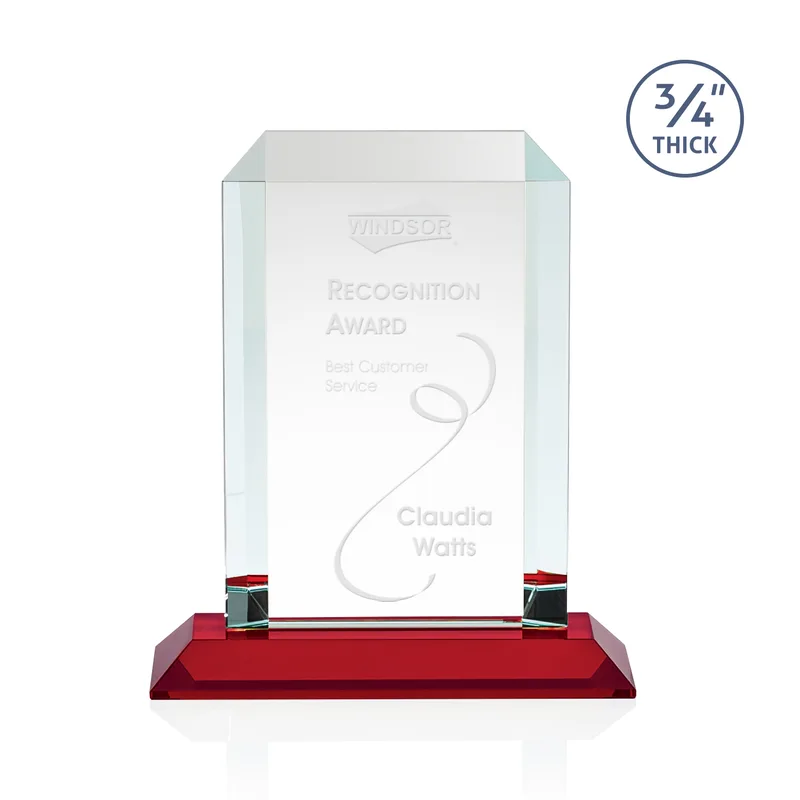 Deep Etch, Standard base, Red, 7" x 7.75" x 3"