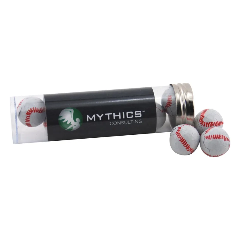 Tube w/Chocolate Baseballs