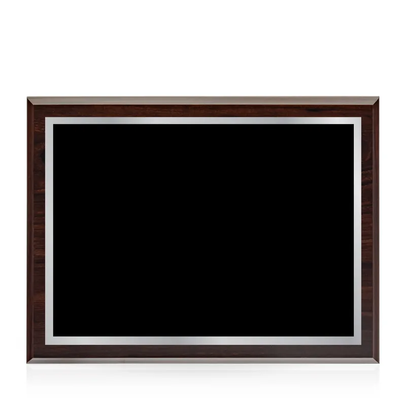 Bordeaux 9x12 Wood Plaque with Black and Silver Plate view 7