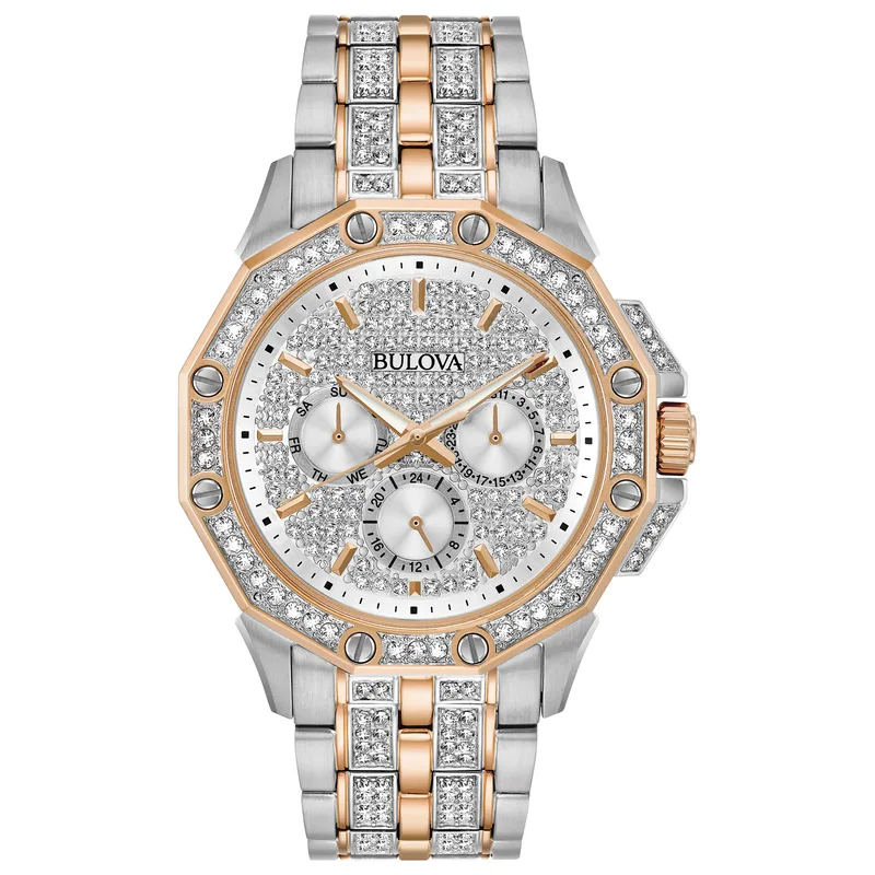Bulova Watches Men's & Ladies' Octava Collection Two-Tone Crystal Bracelet Watch