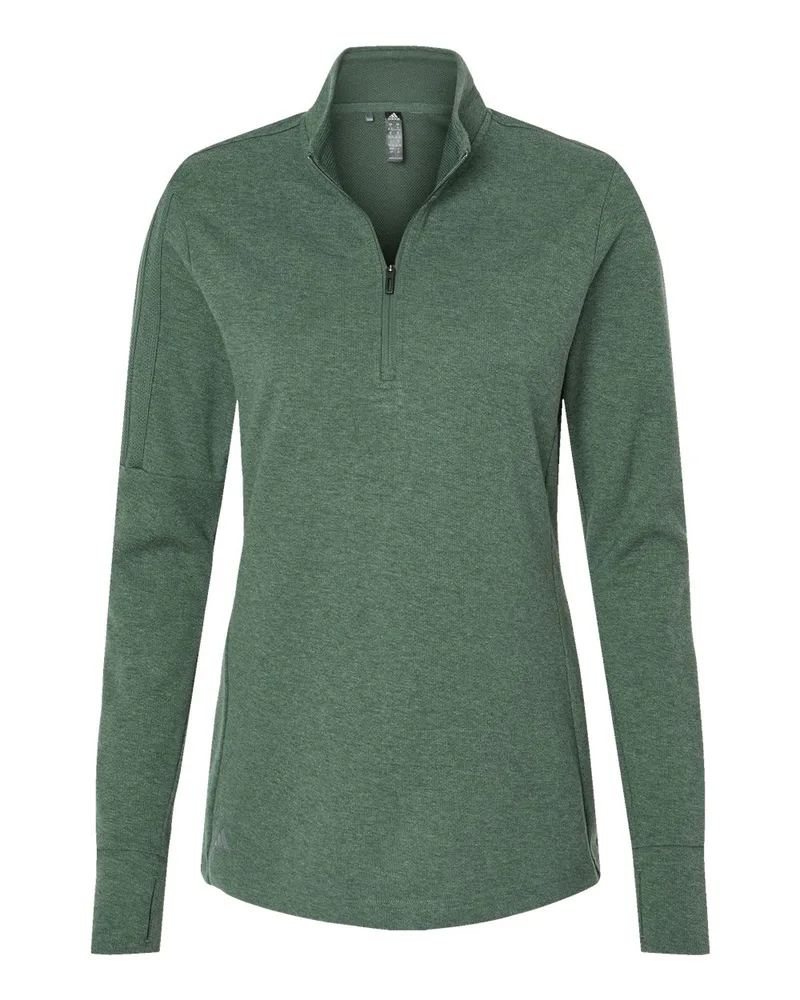 Adidas® Women's 3-Stripes Quarter-Zip Sweater Pullover Sweater view 6