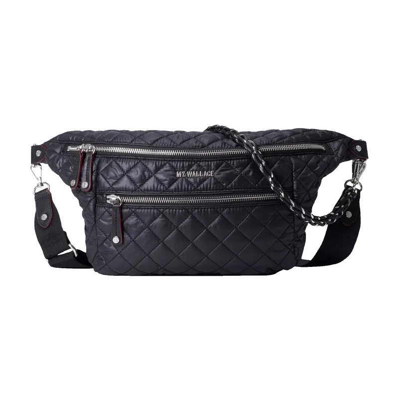 MZ Wallace Crosby Crossbody Sling Bag - Black Rec