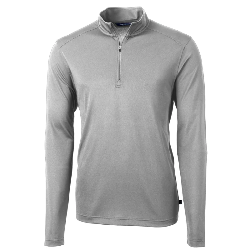 Cutter & Buck Virtue Eco Pique Recycled Quarter Zip Mens Big & Tall Pullover view 3