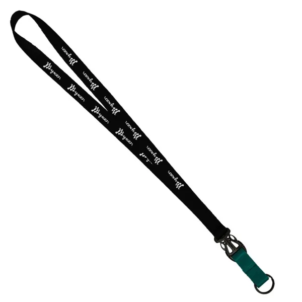 3/4" Multi color (Top and bottom) Nylon Lanyard with Plastic Slide Buckle R view 2