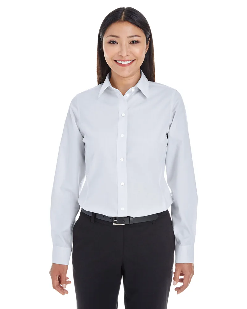 Devon and Jones Ladies' Crown Collection® Striped Woven Shirt view 4