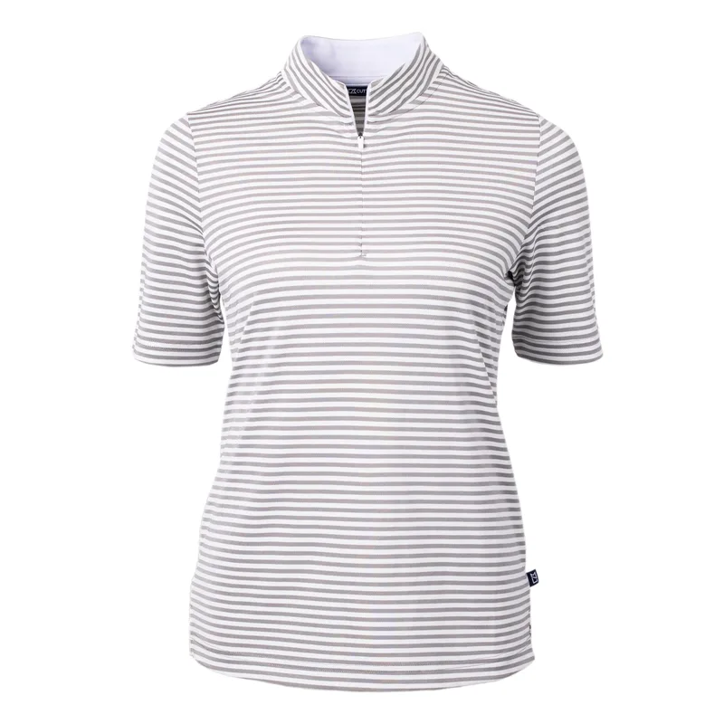 Cutter & Buck Virtue Eco Pique Stripe Recycled Womens Top view 4