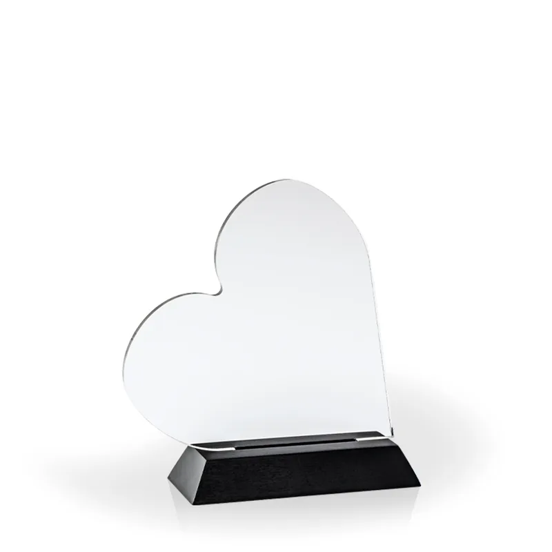 Heart Award with Black Wood Base - Engraved view 2
