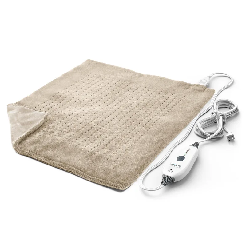 Pure Enrichment Purerelief Ultra-Wide Microplush Heating Pad Tan