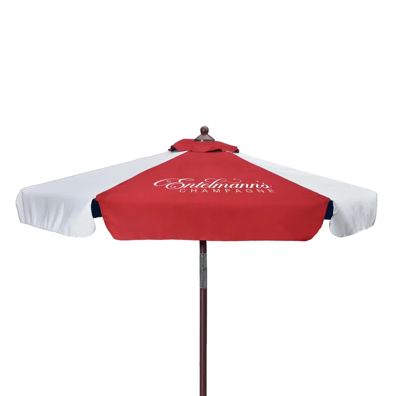 7' Wood Look Tilting Market Umbrella Kit With Valance 1 Imp view 2