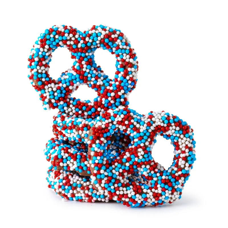 America 250- Round Acetate-Patriotic Nonpareil Mini Pretzels view 2